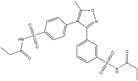 N-(4-(5-methyl-3-(3-(N-propionylsulfamoyl)phenyl)isoxazol-4-yl)phenylsulfonyl)propionamide 结构式