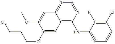N-(3-Chloro-2-fluorophenyl)-6-(3-chloropropoxy)-7-methoxyquinazolin-4-amine 结构式