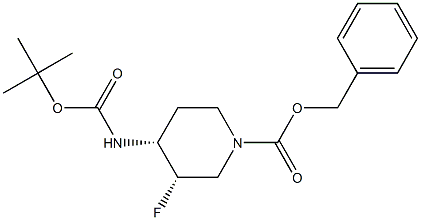 (3S,4R)-benzyl 4-(tert-butoxycarbonylamino)-3-fluoropiperidine-1-carboxylate 结构式