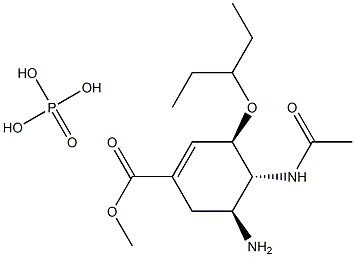 (3R,4R,5S)-4-乙酰氨基-5-氨基-3-(1-乙基丙氧基)-1-环己烯-1 羧酸甲酯磷酸盐 结构式