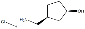 (1R,3S)-3-Aminomethyl-cyclopentanol hydrochloride 结构式