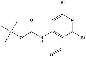 tert-Butyl (2,6-dibromo-3-formylpyridin-4-yl)carbamate 结构式