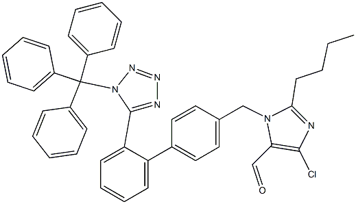 2-丁基-4-氯-1-((2'-(1-三苯甲基-1H-四氮唑-5-基)联苯-4-基)甲基)-1H-咪唑-5-甲醛 结构式