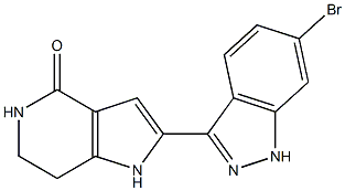 2-(6-bromo-1H-indazol-3-yl)-6,7-dihydro-1H-pyrrolo[3,2-c]pyridin-4(5H)-one 结构式