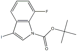 7-氟-3-碘-1H-吲哚-1-羧酸叔丁酯 结构式