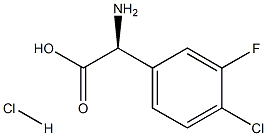 (S)-2-amino-2-(4-chloro-3-fluorophenyl)acetic acid hydrochloride 结构式