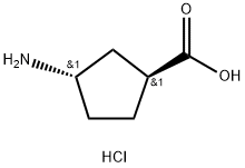 (1S,3S)-3-Amino-cyclopentanecarboxylic acid hydrochloride 结构式