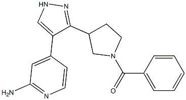 {3-[4-(2-Amino-pyridin-4-yl)-1H-pyrazol-3-yl]-pyrrolidin-1-yl}-phenyl-methanone 结构式