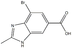 7-Bromo-2-methyl-3H-benzoimidazole-5-carboxylic acid 结构式