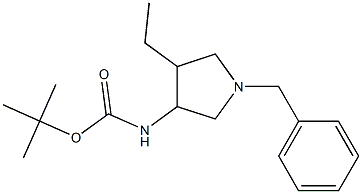 tert-butyl (1-benzyl-4-ethylpyrrolidin-3-yl)carbamate 结构式