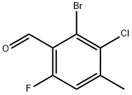 2-溴-3-氯-6-氟-4-甲基苯甲醛 结构式
