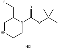 2-氟甲基-哌嗪-1-羧酸叔丁酯盐酸盐 结构式