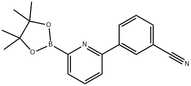 3-(6-(4,4,5,5-tetramethyl-1,3,2-dioxaborolan-2-yl)pyridin-2-yl)benzonitrile 结构式