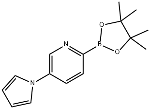 5-(1H-pyrrol-1-yl)-2-(4,4,5,5-tetramethyl-1,3,2-dioxaborolan-2-yl)pyridine 结构式