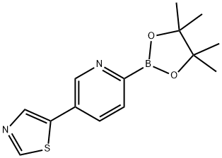 5-(6-(4,4,5,5-tetramethyl-1,3,2-dioxaborolan-2-yl)pyridin-3-yl)thiazole 结构式