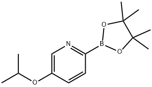 5-isopropoxy-2-(4,4,5,5-tetramethyl-1,3,2-dioxaborolan-2-yl)pyridine 结构式