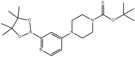 tert-butyl 4-(2-(4,4,5,5-tetramethyl-1,3,2-dioxaborolan-2-yl)pyridin-4-yl)piperazine-1-carboxylate 结构式