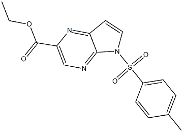 5-对甲苯磺酰基-5H-吡咯并[2,3-B]吡嗪-2-甲酸乙酯 结构式