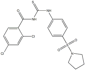 2,4-dichloro-N-({[4-(1-pyrrolidinylsulfonyl)phenyl]amino}carbonothioyl)benzamide 结构式