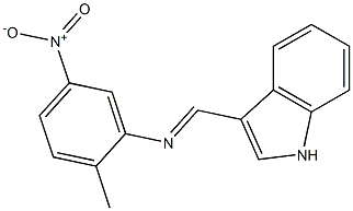 N-(1H-indol-3-ylmethylene)-2-methyl-5-nitroaniline 结构式