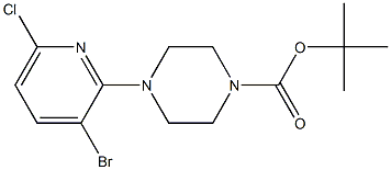 tert-butyl 4-(3-bromo-6-chloropyridin-2-yl)piperazine-1-carboxylate 结构式