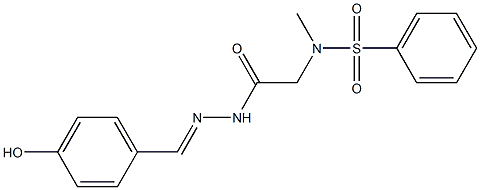 (E)-N-(2-(2-(4-hydroxybenzylidene)hydrazinyl)-2-oxoethyl)-N-methylbenzenesulfonamide 结构式