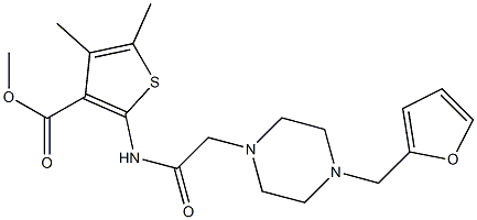 methyl 2-(2-(4-(furan-2-ylmethyl)piperazin-1-yl)acetamido)-4,5-dimethylthiophene-3-carboxylate 结构式