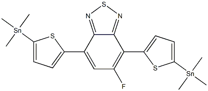 4,7-二(5-三甲基锡噻吩基-2-)-5-氟-2,1,3-苯并噻二唑 结构式