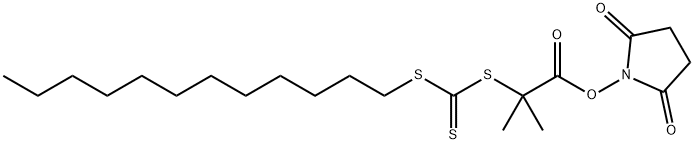 2-(十二烷基硫代羰基硫代硫基)-2-甲基丙酸N-羟基琥珀酰亚胺酯 结构式