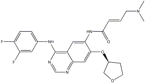 (S,E)-N-{4-[(3,4-二氟苯基)氨基]-7-[(四氢呋喃-3-基)氧基]喹唑啉-6-基}-4-(二甲基氨基)丁-2-烯酰胺 结构式