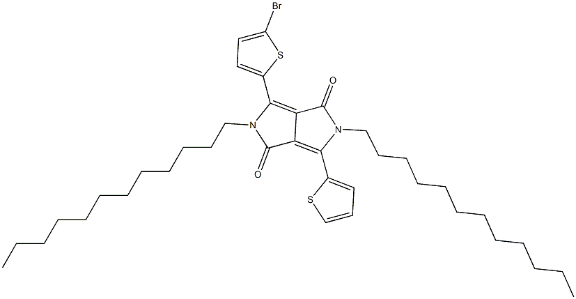 3-(5-Bromothiophen-2-yl)-2,5-didodecyl-6-(thiophen-2-yl)pyrrolo[3,4-c]pyrrole-1,4(2H,5H)-dione 结构式