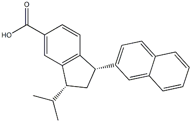 (1S,3R)-3-isopropyl-1-(naphthalen-2-yl)-2,3-dihydro-1H-indene-5-carboxylic acid 结构式