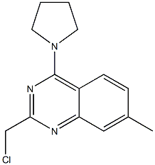 2-(chloromethyl)-7-methyl-4-(pyrrolidin-1-yl)quinazoline 结构式
