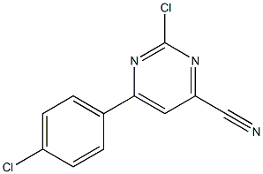 2-chloro-6-(4-chlorophenyl)pyrimidine-4-carbonitrile 结构式