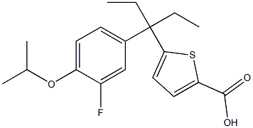 5-(3-(3-fluoro-4-isopropoxyphenyl)pentan-3-yl)thiophene-2-carboxylic acid 结构式