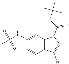 tert-butyl 3-bromo-6-(methylsulfonamido)-1H-indole-1-carboxylate 结构式