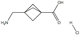 3-(氨基甲基)双环[1.1.1]戊烷-1-羧酸盐酸盐 结构式