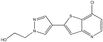 2-(4-(7-chlorothieno[3,2-b]pyridin-2-yl)-1H-pyrazol-1-yl)ethanol 结构式