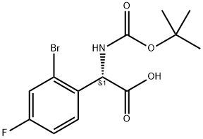 (S)-2-(2-bromo-4-fluorophenyl)-2-((tert-butoxycarbonyl)amino)acetic acid 结构式