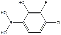 4-Chloro-3-fluoro-2-hydroxyphenylboronic acid 结构式