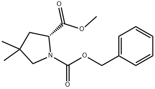 (R)-1-Cbz-4,4-dimethyl-pyrrolidine-2-carboxylic acid methyl ester 结构式