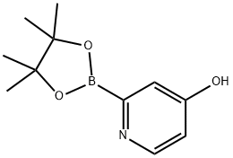 2-(4,4,5,5-tetramethyl-1,3,2-dioxaborolan-2-yl)pyridin-4-ol 结构式