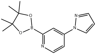 4-(1H-pyrazol-1-yl)-2-(4,4,5,5-tetramethyl-1,3,2-dioxaborolan-2-yl)pyridine 结构式