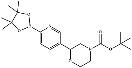 tert-butyl 2-(6-(4,4,5,5-tetramethyl-1,3,2-dioxaborolan-2-yl)pyridin-3-yl)morpholine-4-carboxylate 结构式