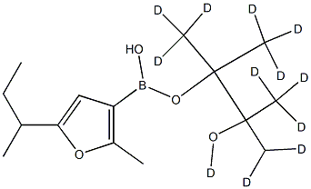 [2-Methyl-5-(sec-butyl)-d12]-furan-3-boronic acid pinacol ester 结构式
