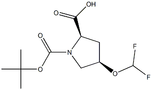(2R,4R)-1-(叔丁氧基羰基)-4-(二氟甲氧基)吡咯烷-2-羧酸 结构式