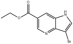 ETHYL 3-BROMO-1H-PYRROLO[3,2-B]PYRIDINE-6-CARBOXYLATE 结构式