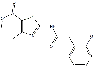 methyl 2-(2-(2-methoxyphenyl)acetamido)-4-methylthiazole-5-carboxylate 结构式