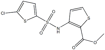 methyl 3-(5-chlorothiophene-2-sulfonamido)thiophene-2-carboxylate 结构式