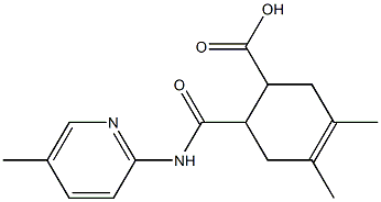 3,4-dimethyl-6-((5-methylpyridin-2-yl)carbamoyl)cyclohex-3-enecarboxylic acid 结构式